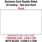 Business Card - Double Sided - 16pt - UV Both Sides